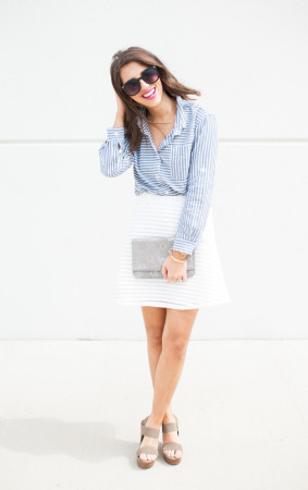 Dress Up Buttercup | Houston Fashion Blog - Dede Raad Francescas Gingham Button Up