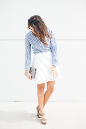 Dress Up Buttercup | Houston Fashion Blog - Dede Raad Francescas Gingham Button Up