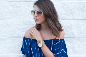 Dress Up Buttercup | Houston Fashion Blog - Dede Raad | Stripe + Off The Shoulder Dress