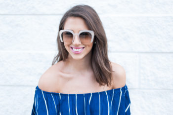 Dress Up Buttercup | Houston Fashion Blog - Dede Raad | Stripe + Off The Shoulder Dress