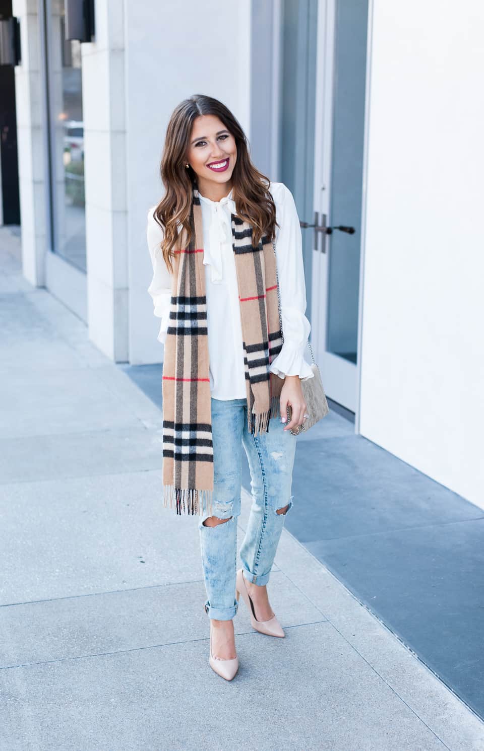 Burberry scarf hotsell outfit ideas