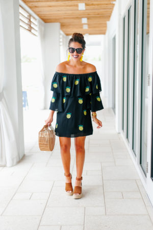 Dress Up Buttercup pineapple dress on vacation