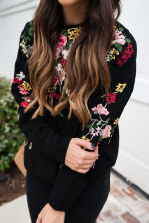 Embroidered Flower Sweatshirt | Dress Up Buttercup