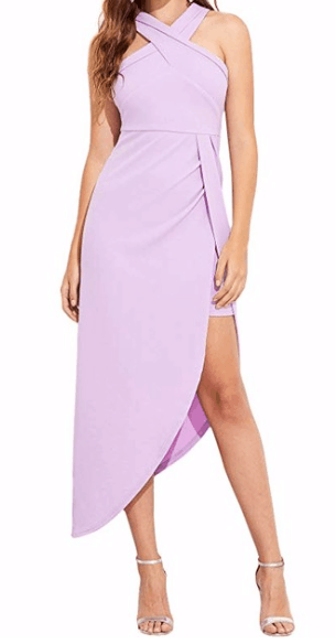 Women's Sleeveless Split Ruched Halter Dress