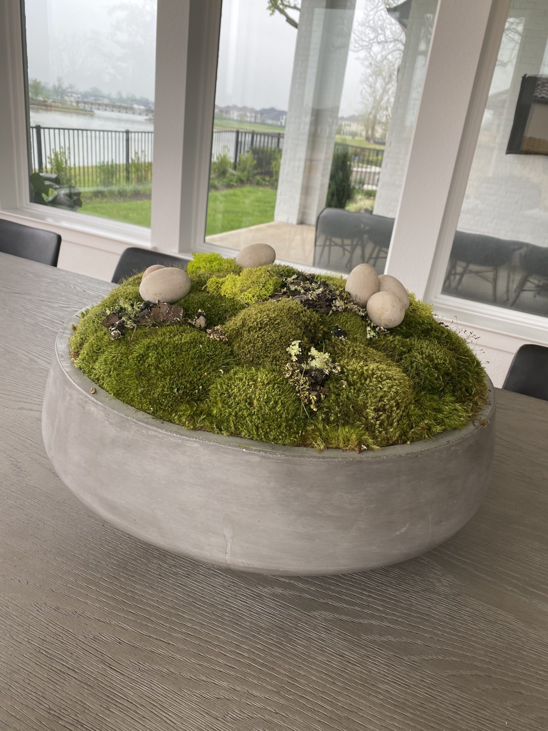 Moss Bowl Arrangement for Table Large Moss Centerpiece for Dining