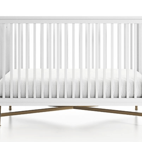 White Campaign Crib