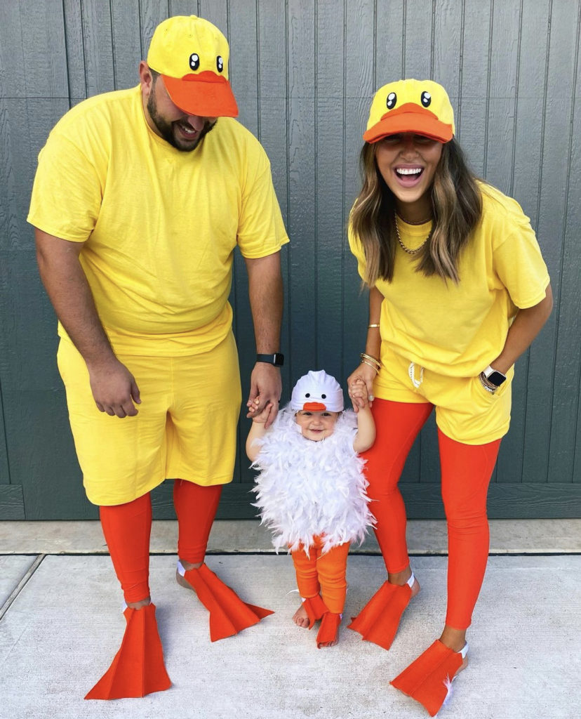 Couple with hot sale baby costumes