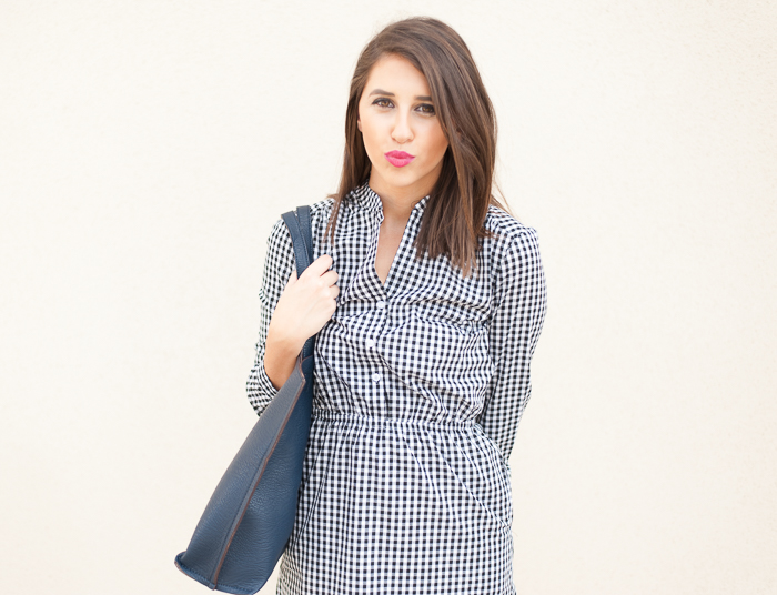 Dress Up Buttercup | Houston Fashion Blog - Dede Raad | Charles Henry Gingham Woven Shirtdress