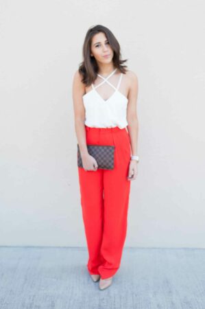 Red Wide Leg