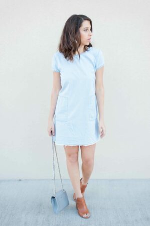 Houston Fashion Blog - Dede Raad Chambray Shift Dress
